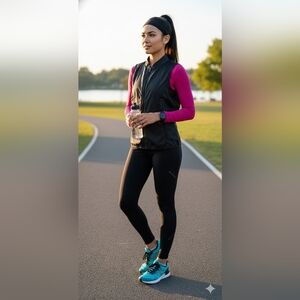 Lululemon Burgundy Full Zip Breathable Mesh Running Vest Women's Size S